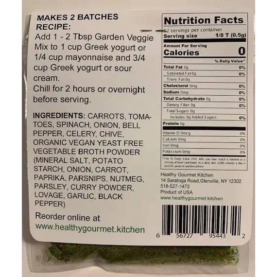 Dip Mix - Garden Veggie - Healthy Gourmet Kitchen