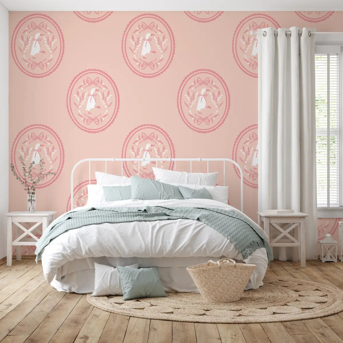 Gemima Wallpaper - Ducks in Frames - by The Beau Studio - Loomwell Home Goods