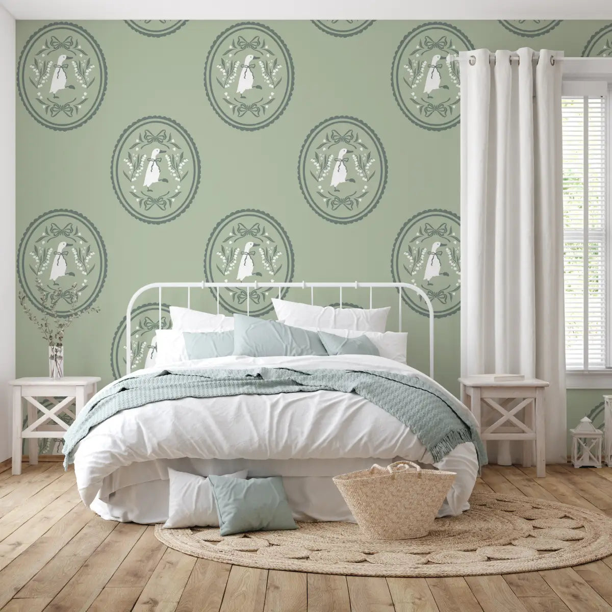 Gemima Wallpaper - Ducks in Frames - by The Beau Studio - Loomwell Home Goods
