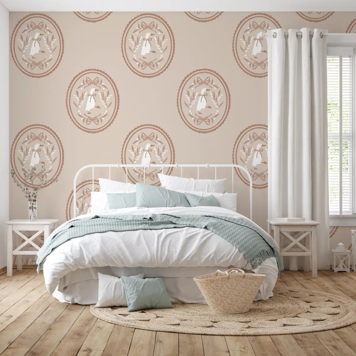 Gemima Wallpaper - Ducks in Frames - by The Beau Studio - Loomwell Home Goods