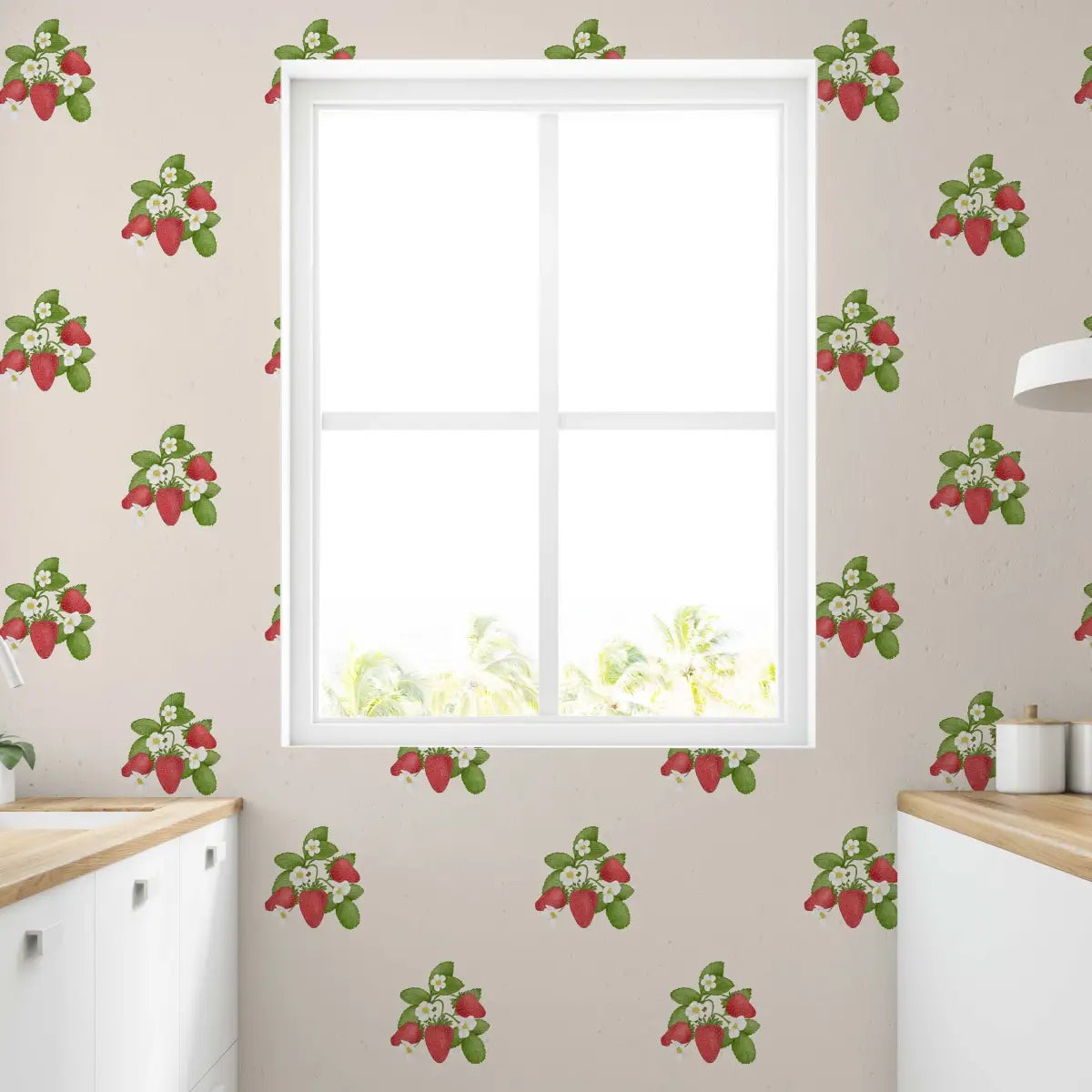 Gemma Wallpaper Vintage Strawberries - by Christy Beasley - Loomwell Home Goods