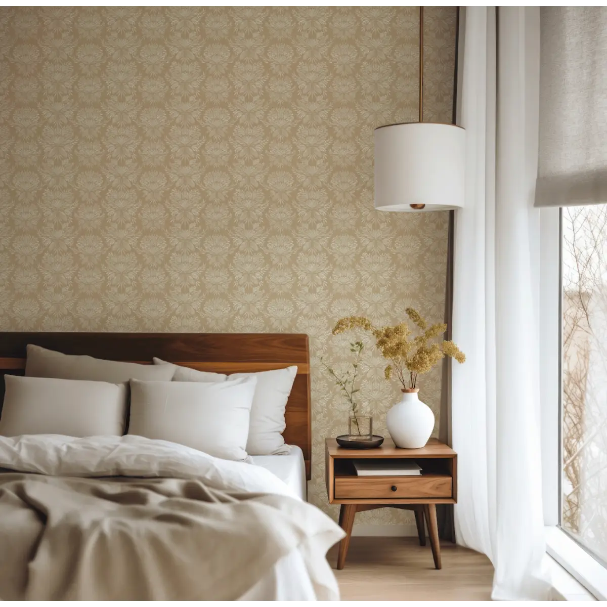 Genevieve Wallpaper - Airy Bouquets - by Bloomery Decor - Loomwell Home Goods