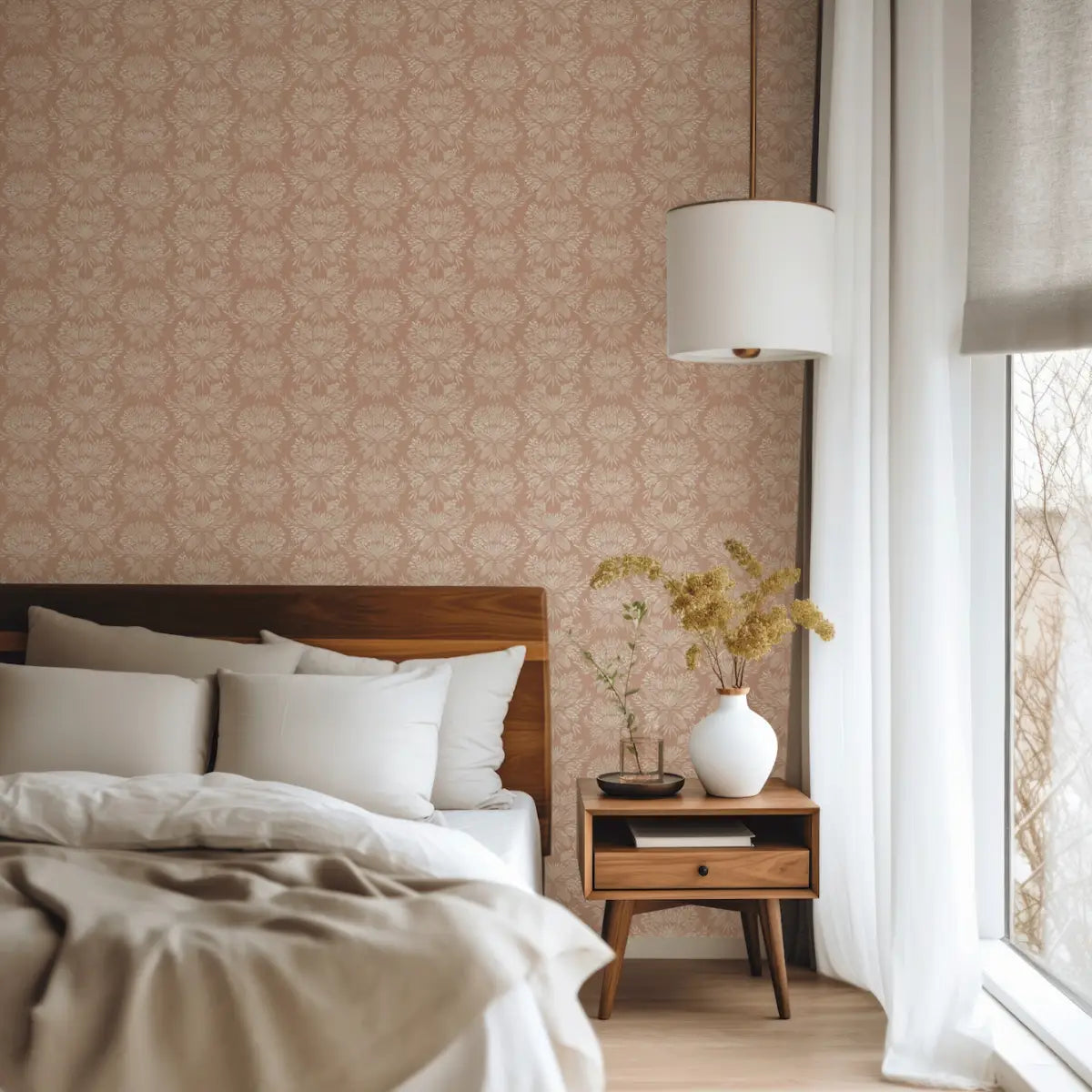 Genevieve Wallpaper - Airy Bouquets - by Bloomery Decor - Loomwell Home Goods