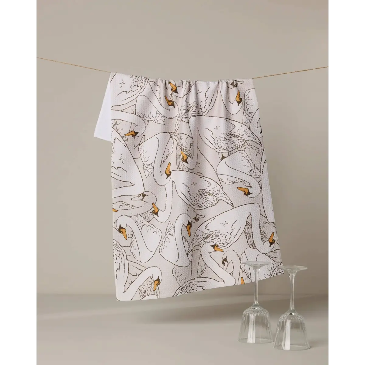 Kitchen Towel - Gentle Strength Swans - Geometry