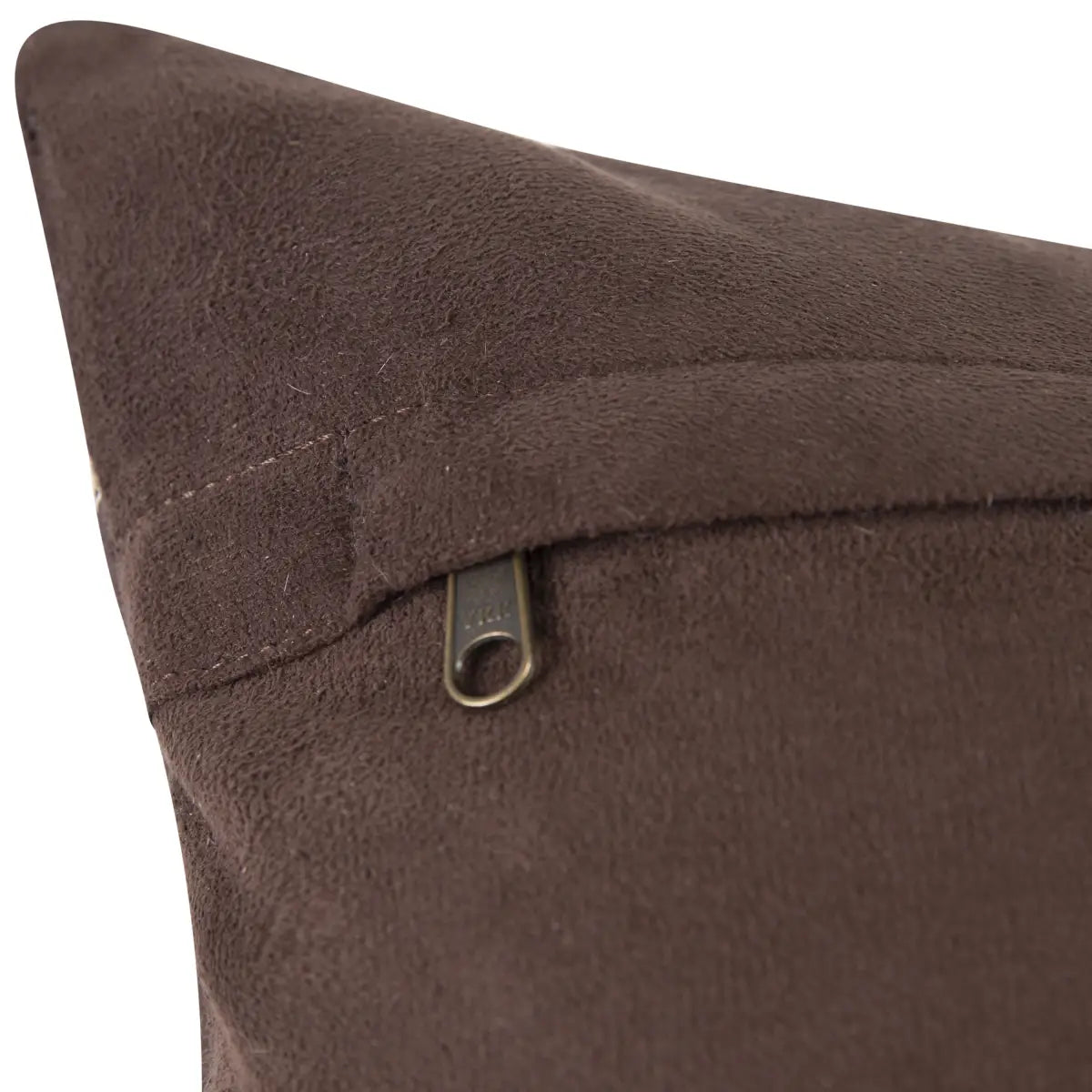 Luxury Leather Pillow - Brown & Beige Patchwork with Down Insert - Canvello