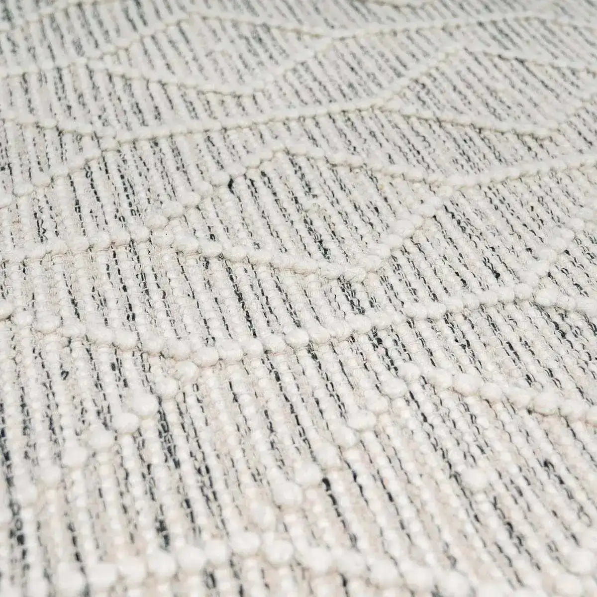Geometric Textured Wool Area Rug - 2’ x 3’ Rectangle - Boutique Rugs