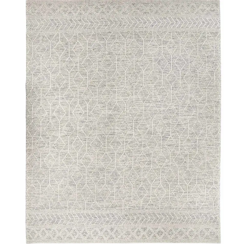 Geometric Textured Wool Area Rug - 8’ x 10’ Rectangle - Boutique Rugs
