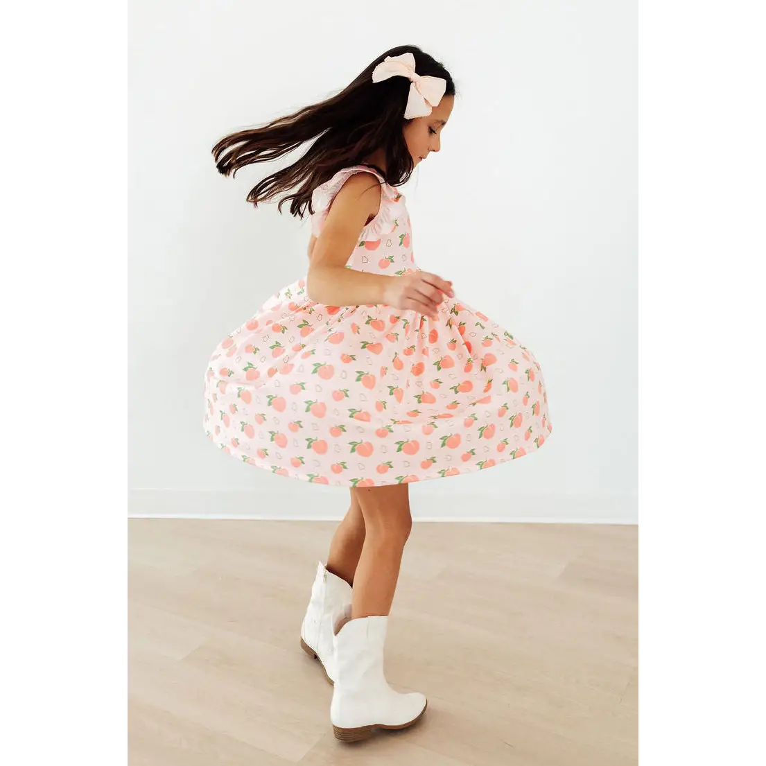 Flutter Sleeve Twirl Dress - Georgia Peach - Mila & Rose ®