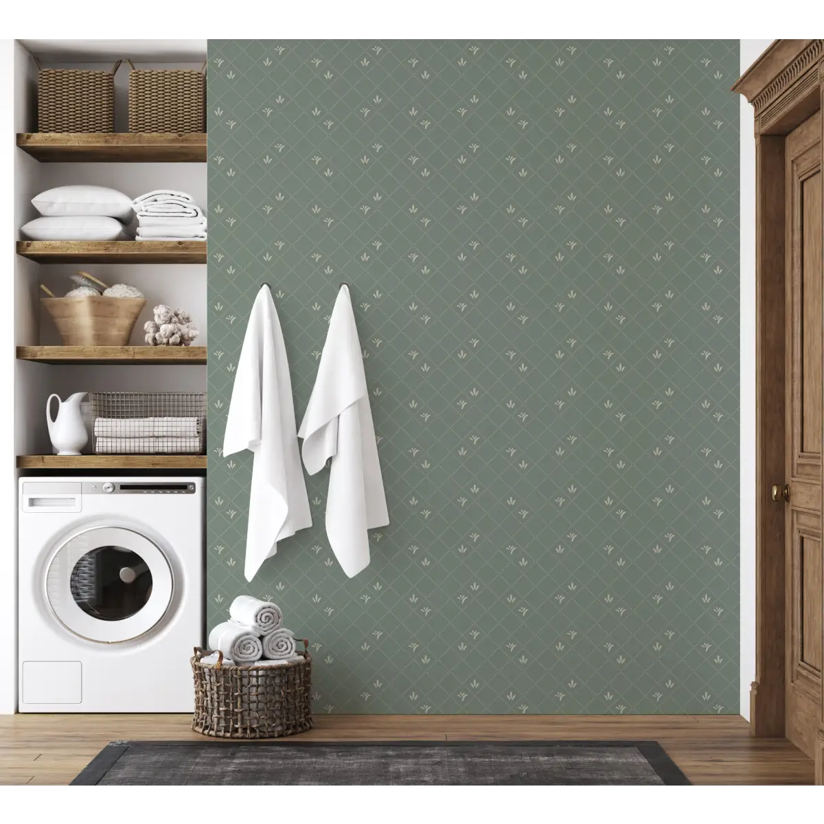 Georgie Wallpaper - Petite Floral Diamonds - by The Rosenborg Company - Loomwell Home Goods