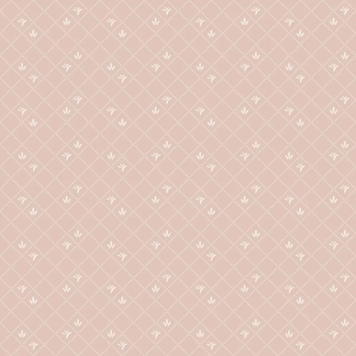 Georgie Wallpaper - Petite Floral Diamonds - by The Rosenborg Company - Sample 1 foot by 1 foot / Blush - Loomwell Home