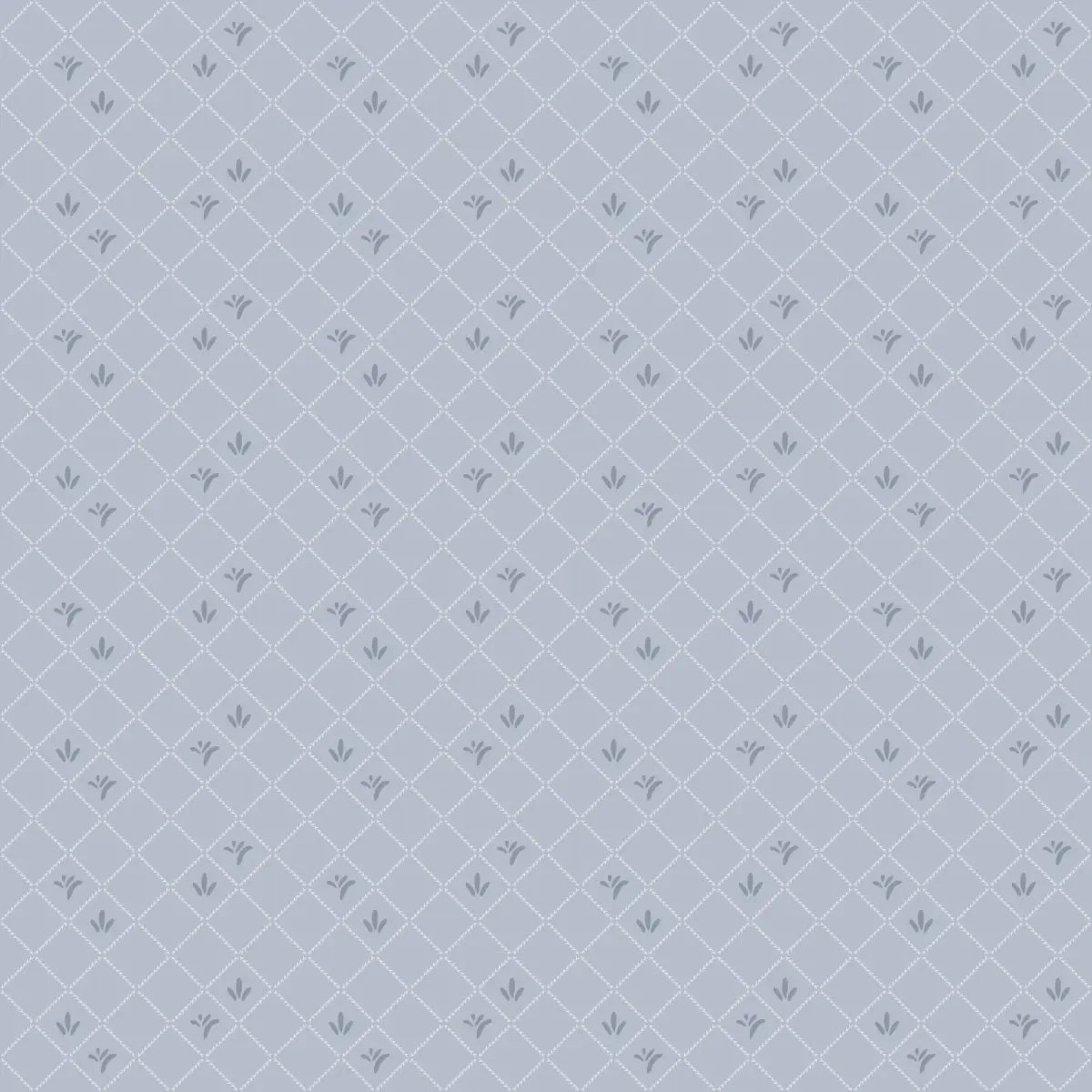 Georgie Wallpaper - Petite Floral Diamonds - by The Rosenborg Company - Sample 1 foot by 1 foot / Light Blue - Loomwell