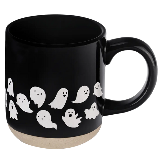 Ghosts 14oz. Black Stoneware Coffee Mug - Sweet Water Decor
