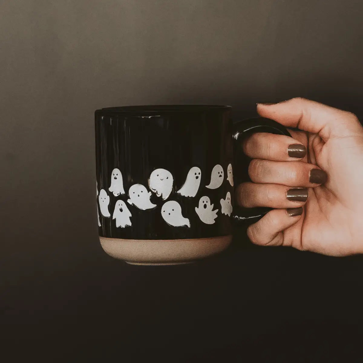 Ghosts 14oz. Black Stoneware Coffee Mug - Sweet Water Decor