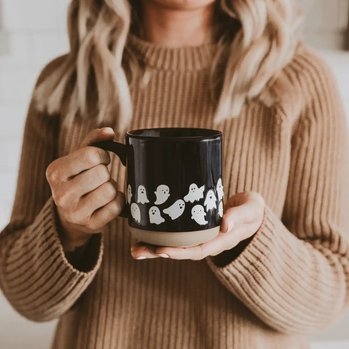 Ghosts 14oz. Black Stoneware Coffee Mug - Sweet Water Decor