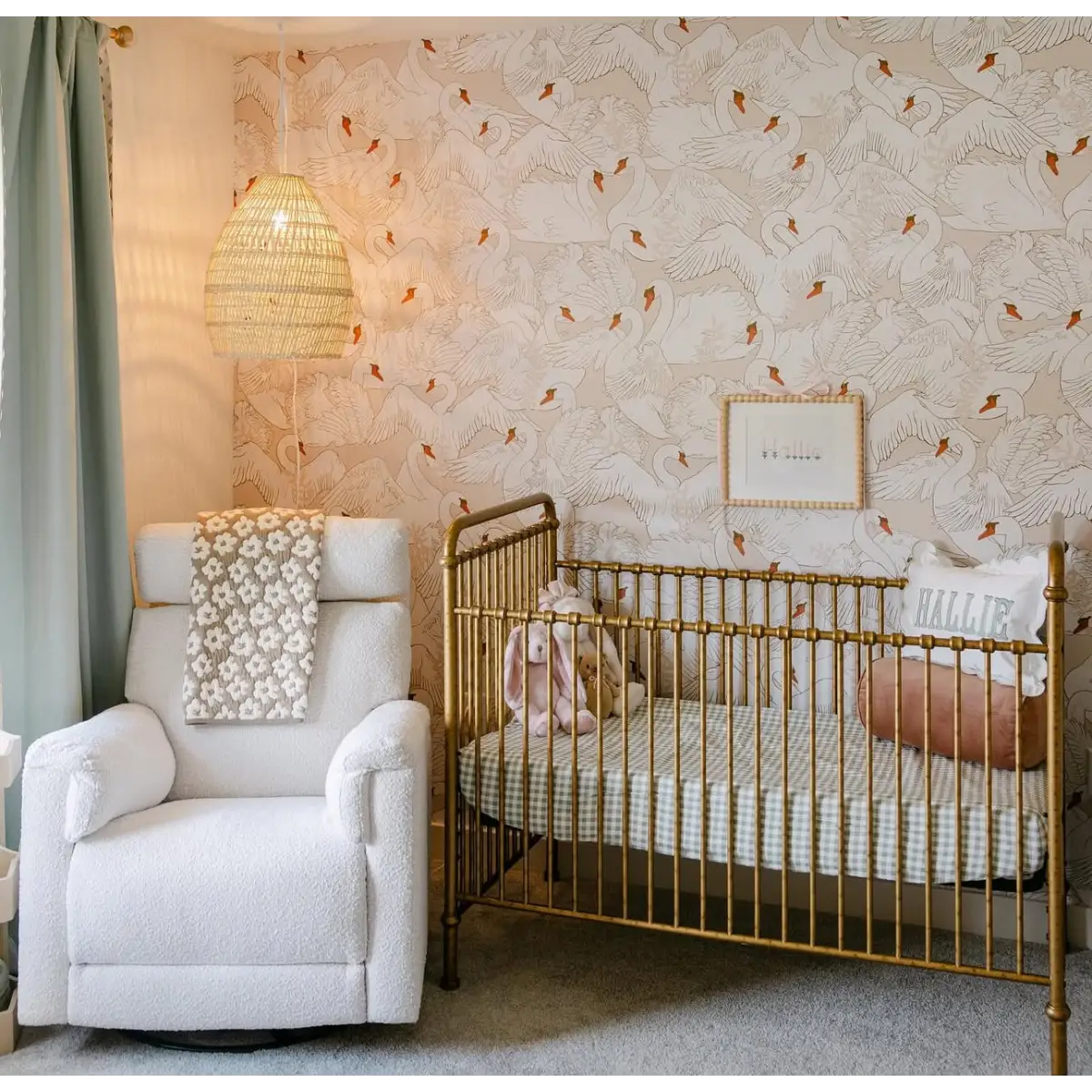 Gia Wallpaper - Swans - by Brittany Polatis Design - Loomwell Home Goods