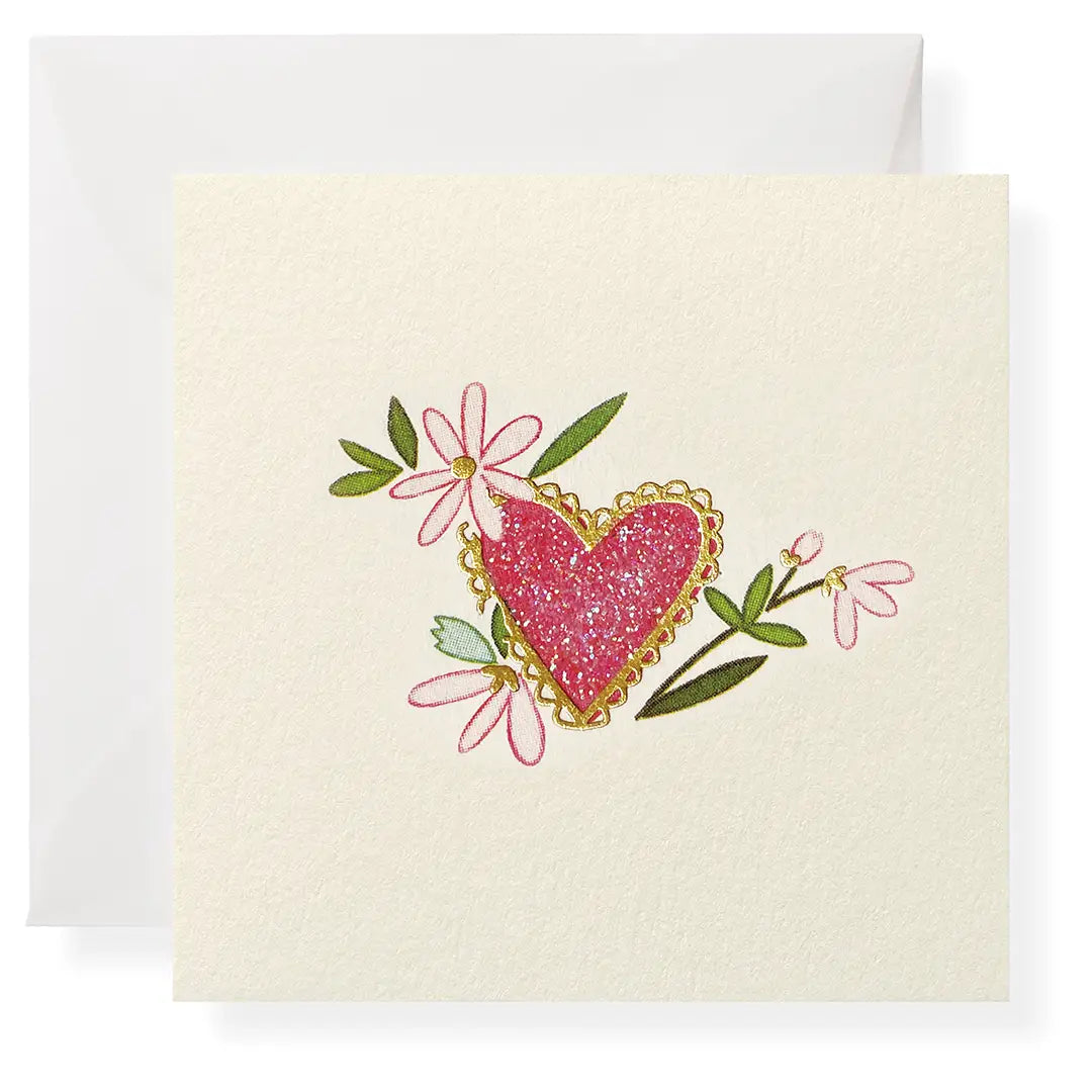 Gift Enclosure Card - Heart & Flowers - Karen Adams Designs