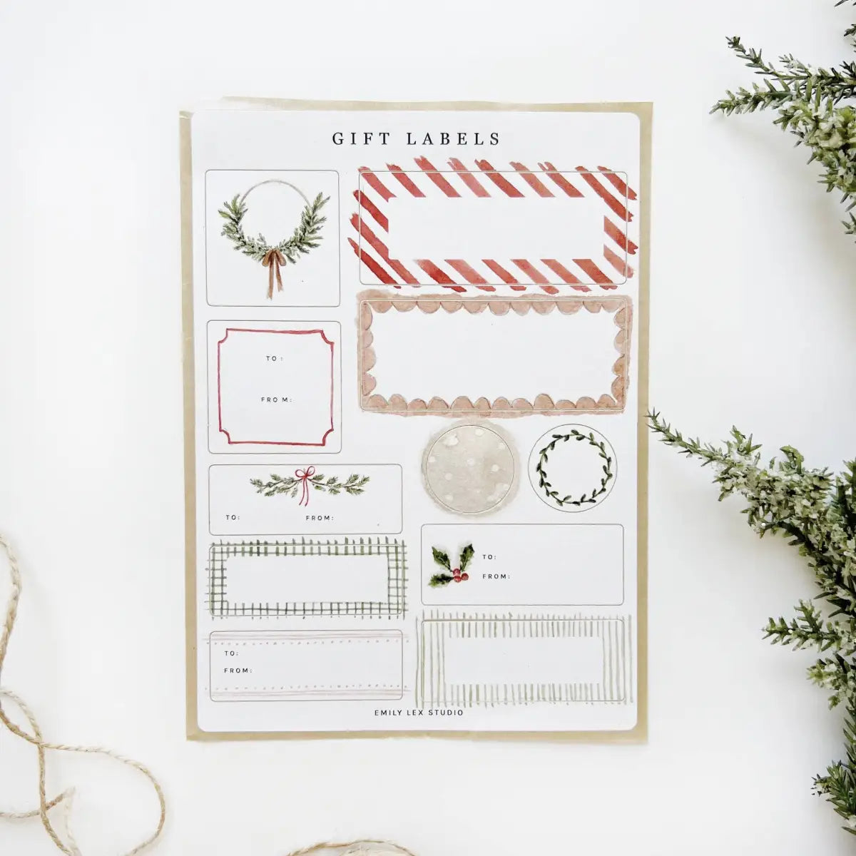 Gift Label Sticker Sheets - 2 per pkg - emily lex studio