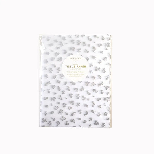 Gift Tissue Paper - Silver Petite Floral - 10 sheets - Botanica Paper Co.