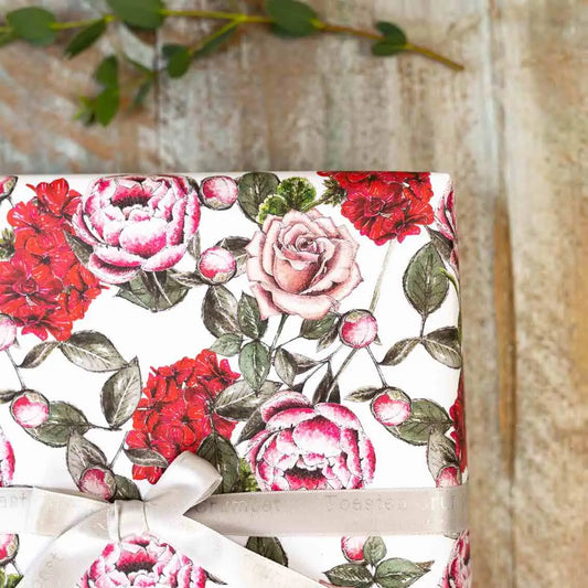 Gift Wrap - In Full Bloom - Set of 3 Sheets - Toasted Crumpet (US Duties Paid)
