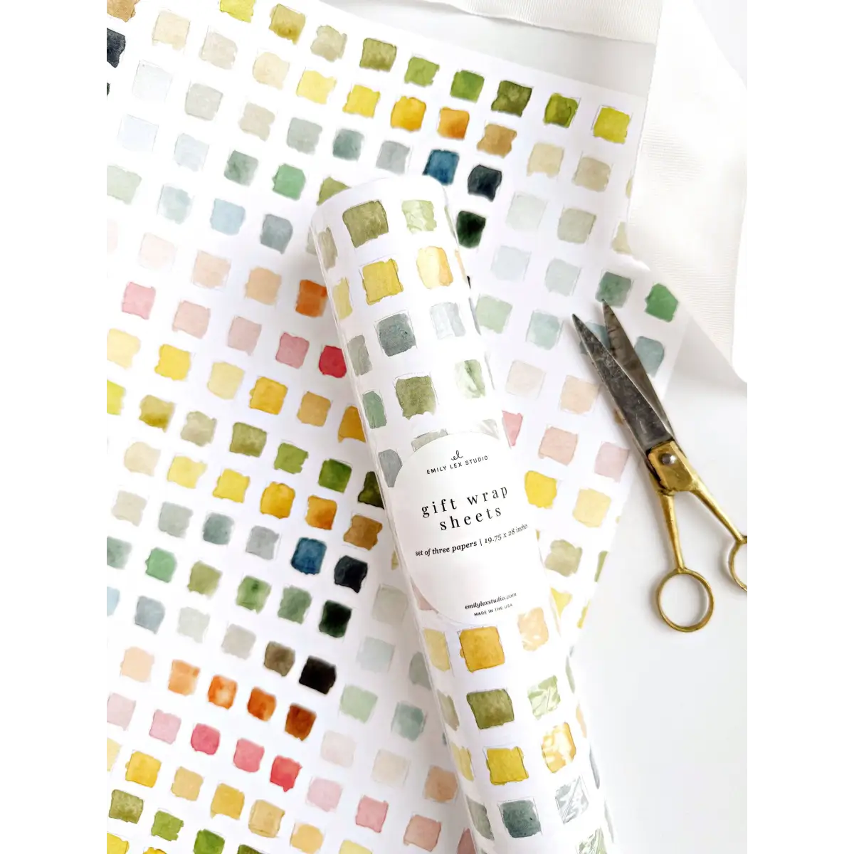 Gift Wrap - Paint Swatch - Set of 3 Paper Sheets - All Occasion - emily lex studio
