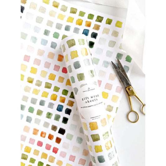 Gift Wrap - Paint Swatch - Set of 3 Paper Sheets - All Occasion - emily lex studio