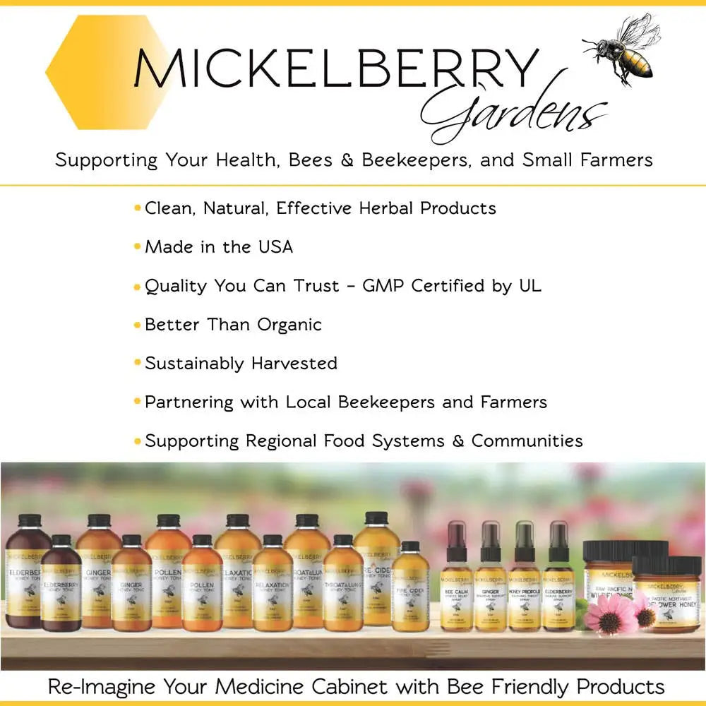 Herbal Honey Tonic Spray - Ginger - Digestive Support - Mickelberry Gardens