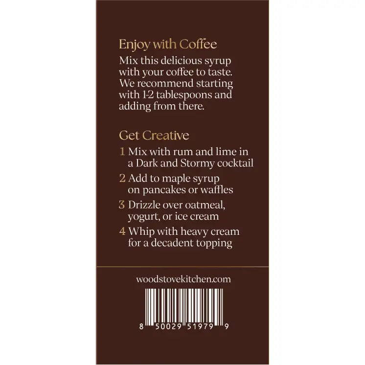 Coffee & Cocktail Syrup - Gingerbread - Wood Stove Kitchen