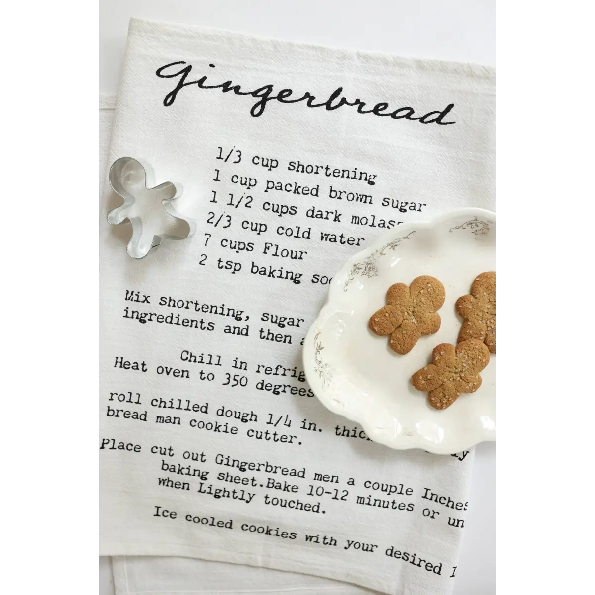 Gingerbread Family Recipe Tea Towel - Heirloomed Collection