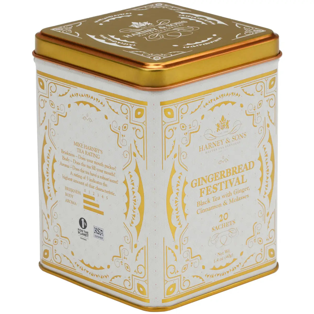 Christmas Tea Tin - Gingerbread Festival - Sachets / Tin of 20 Sachets - Harney & Sons Fine Teas
