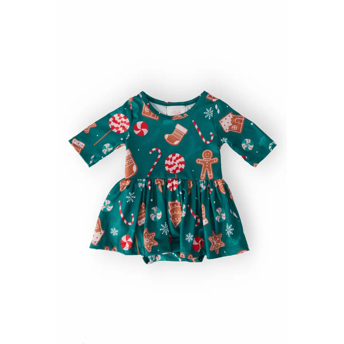 Gingerbread House 3/4 Sleeve Twirl Bodysuit - Christmas Outfit - Mila & Rose ®