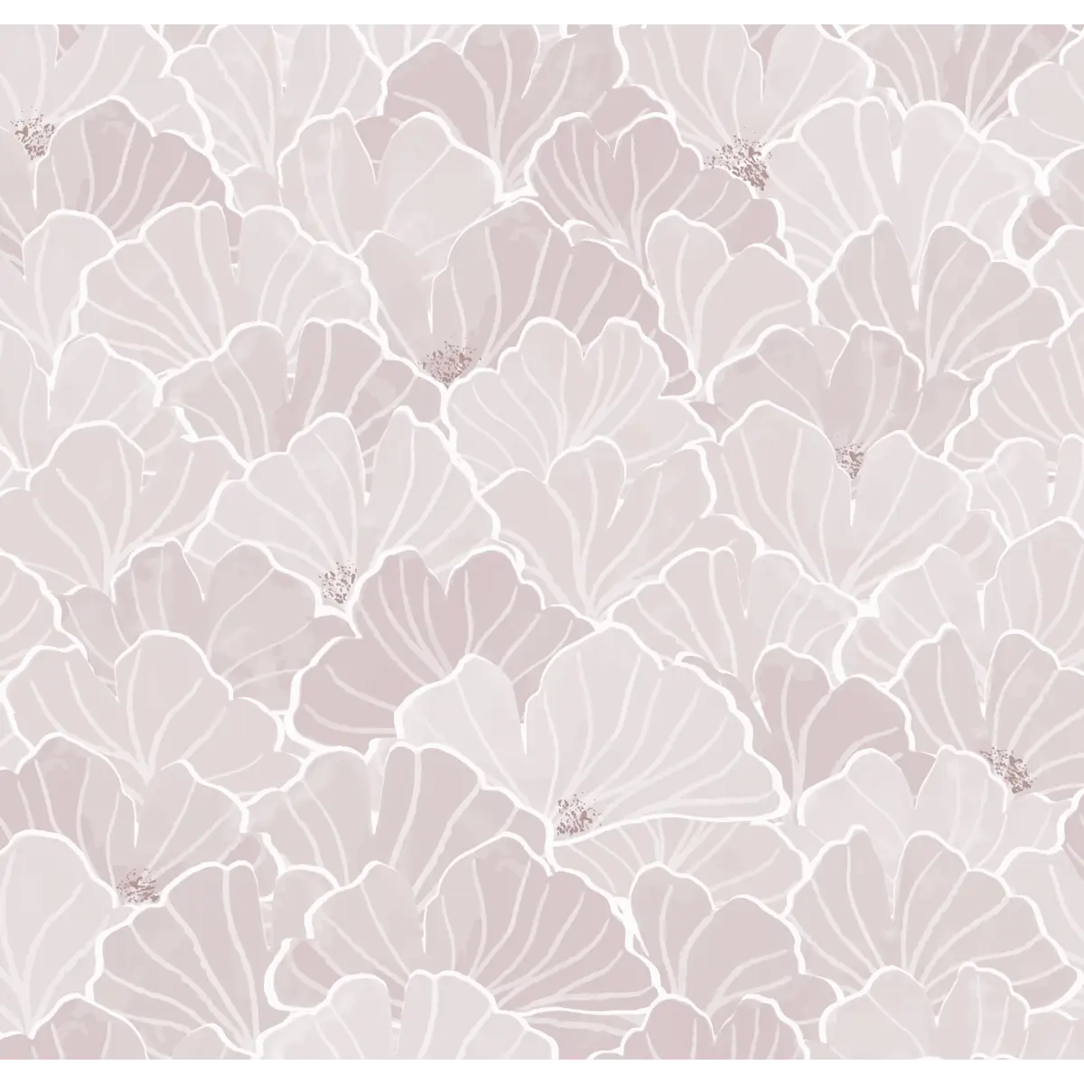 Ginkgo Wallpaper - Modern Line Drawing - by Melissa Johnson - Sample 1 foot by 1 foot / Mauve - Loomwell Home Goods