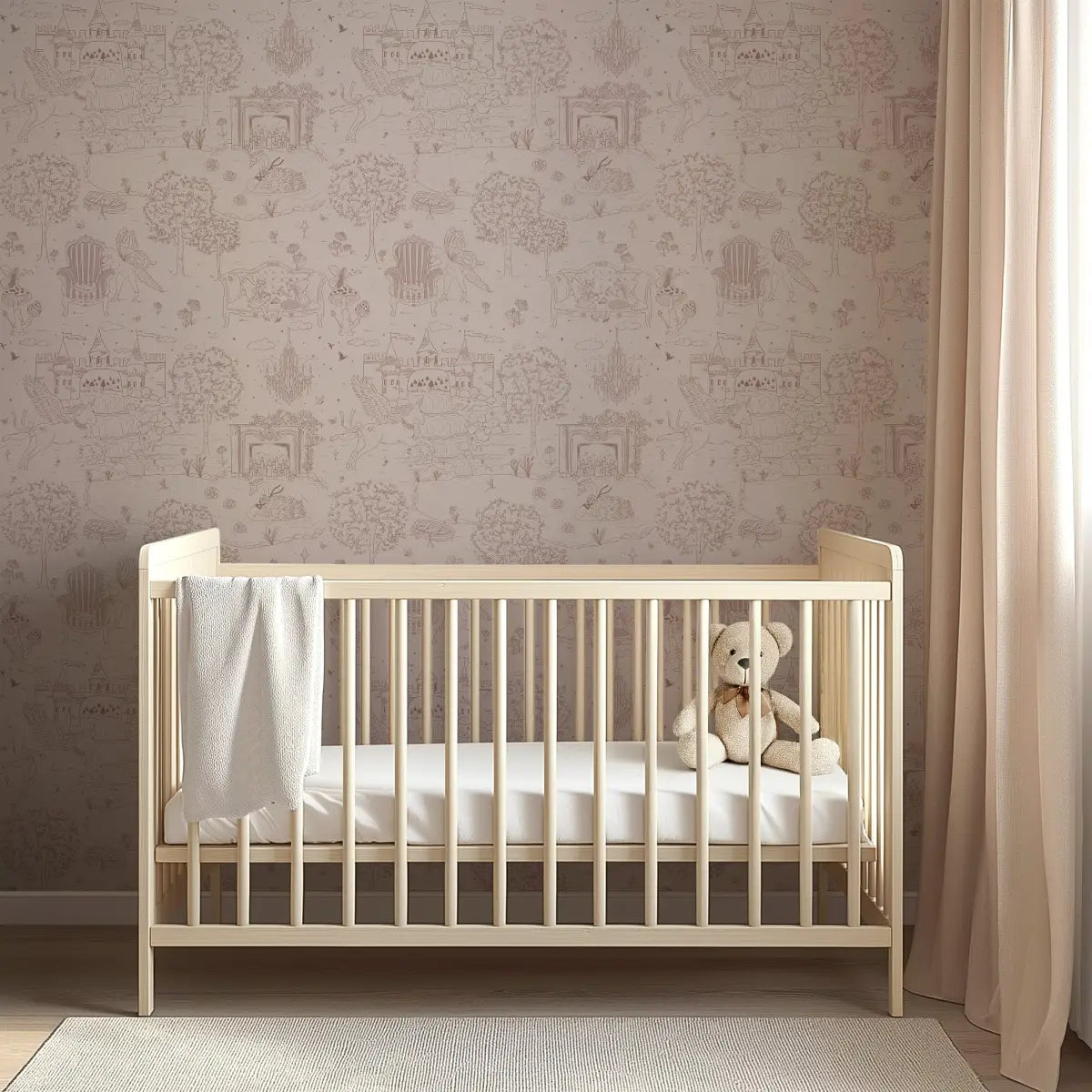 Ginny Wallpaper - Castles Unicorns and Fairies for Kids - by Painted Hawk Design - Loomwell Home Goods