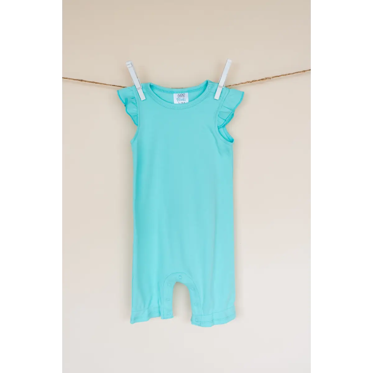 Girl’s Angel Sleeve Rompers - Aruba Blue / 3-6 Month - ARB Blanks