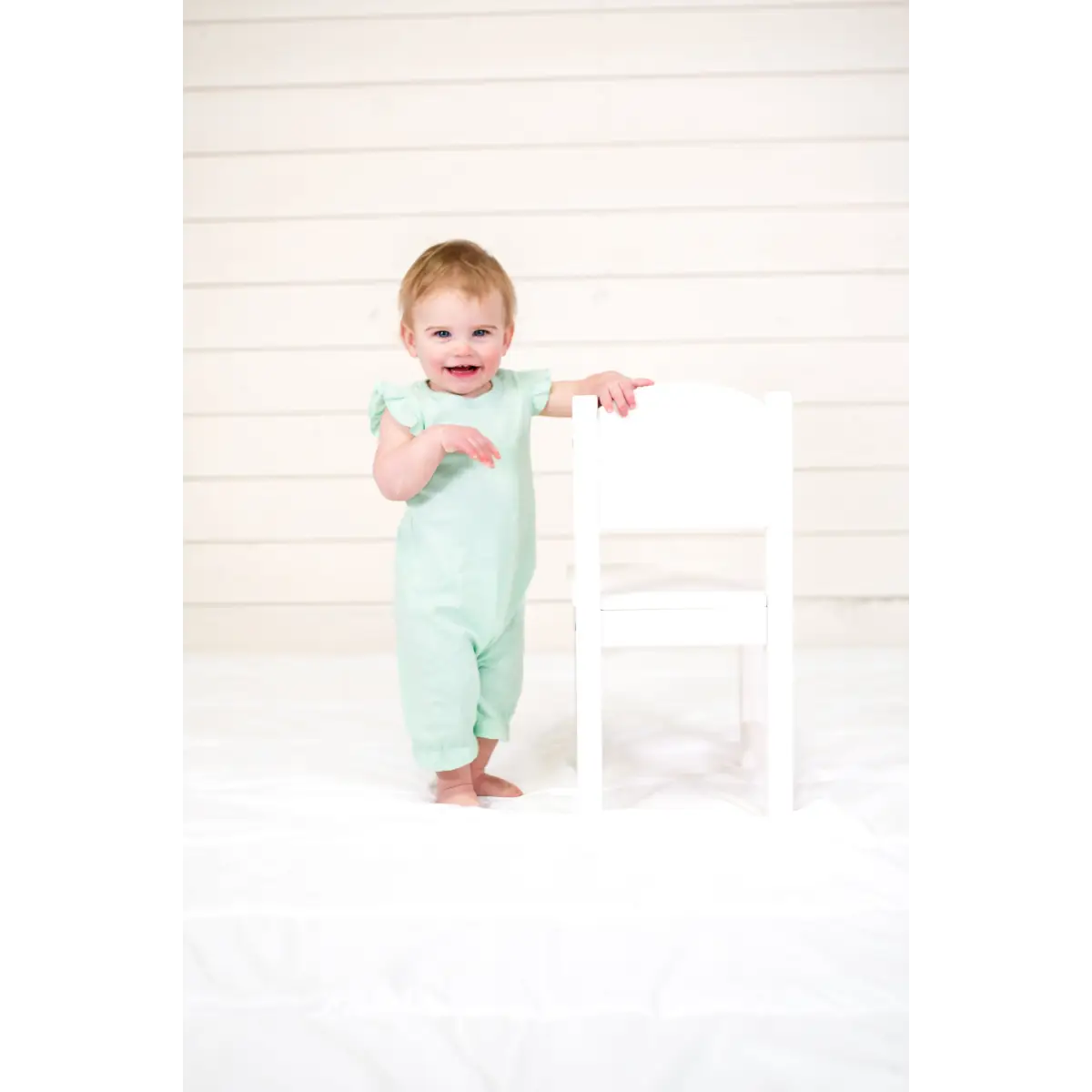 Girl’s Angel Sleeve Rompers - Mint / 3-6 Month - ARB Blanks