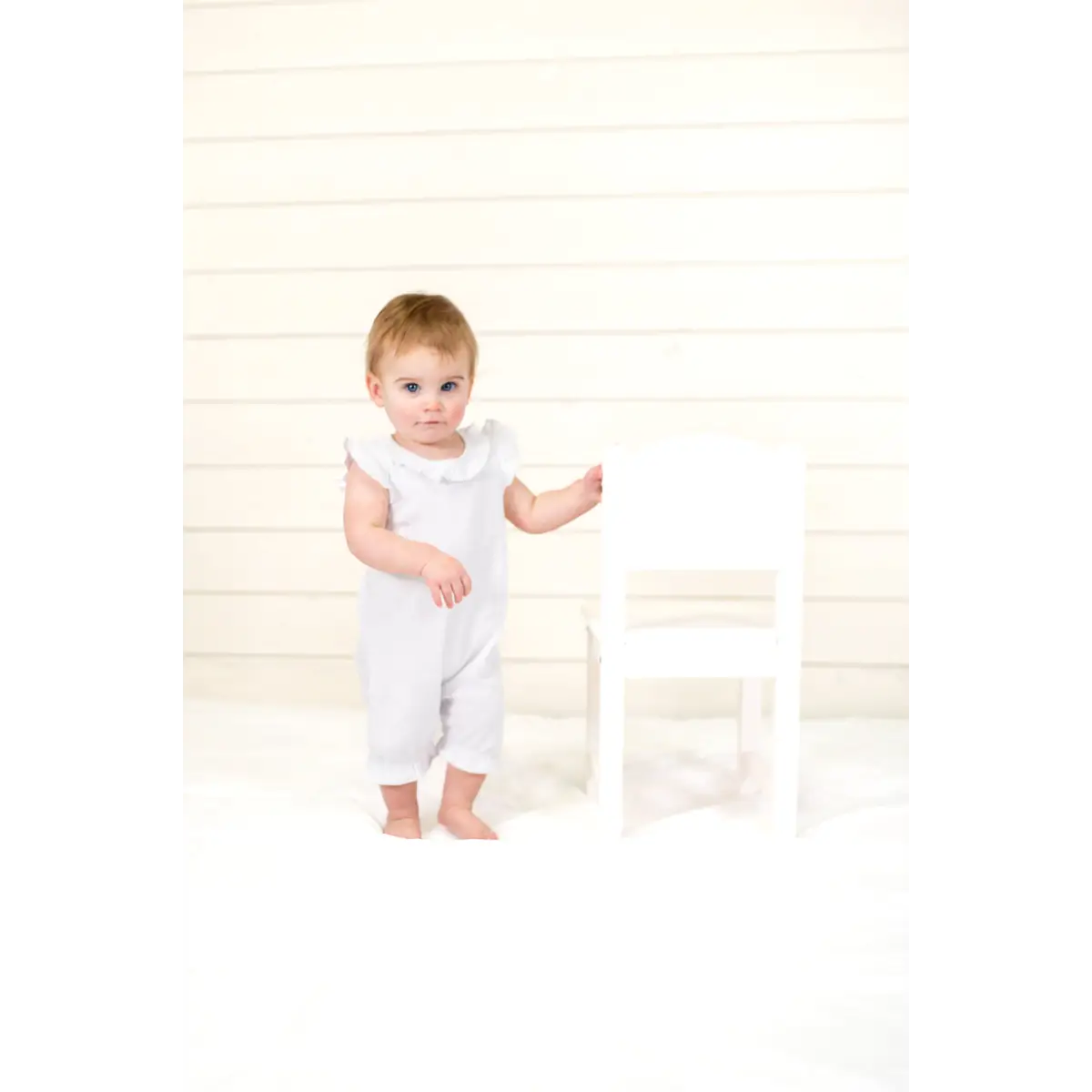 Girl’s Angel Sleeve Rompers - White / 0-3 Month - ARB Blanks