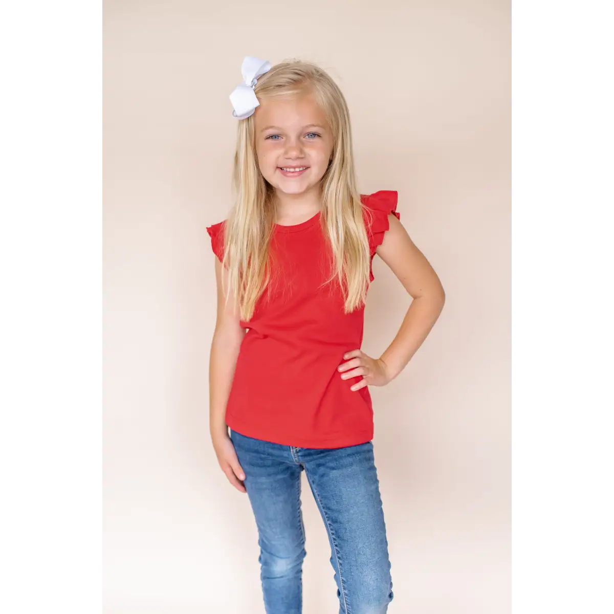 Girl’s Angel Sleeve Shirt - Red / 12M - ARB Blanks