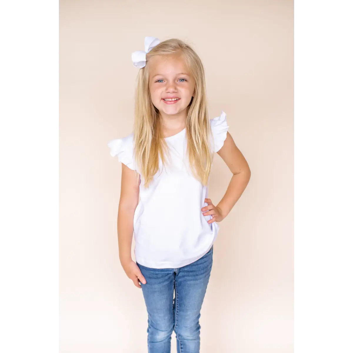 Girl’s Angel Sleeve Shirt - White / 12M - ARB Blanks