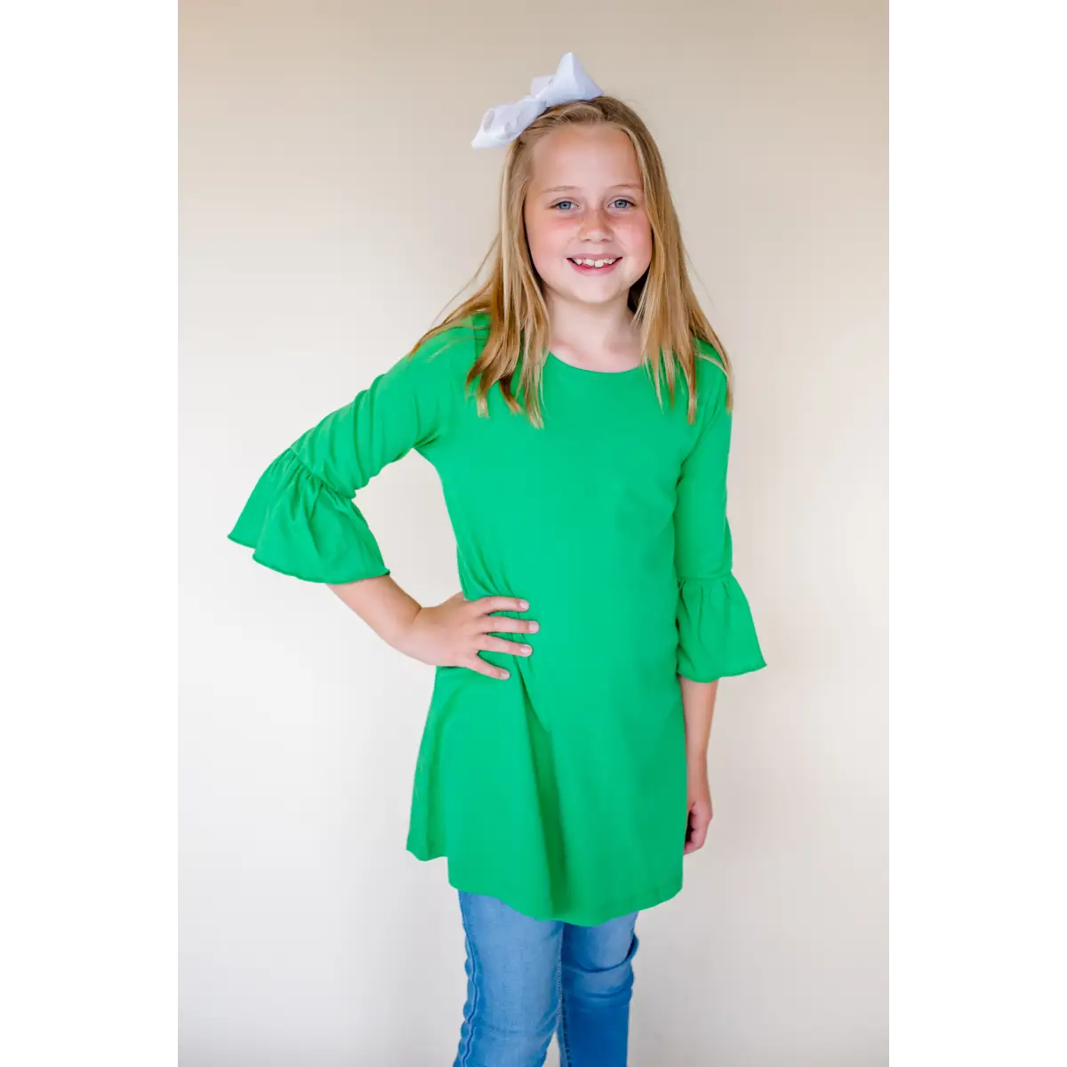 Girl’s Bell Sleeve Tunics - Green / 12M - ARB Blanks