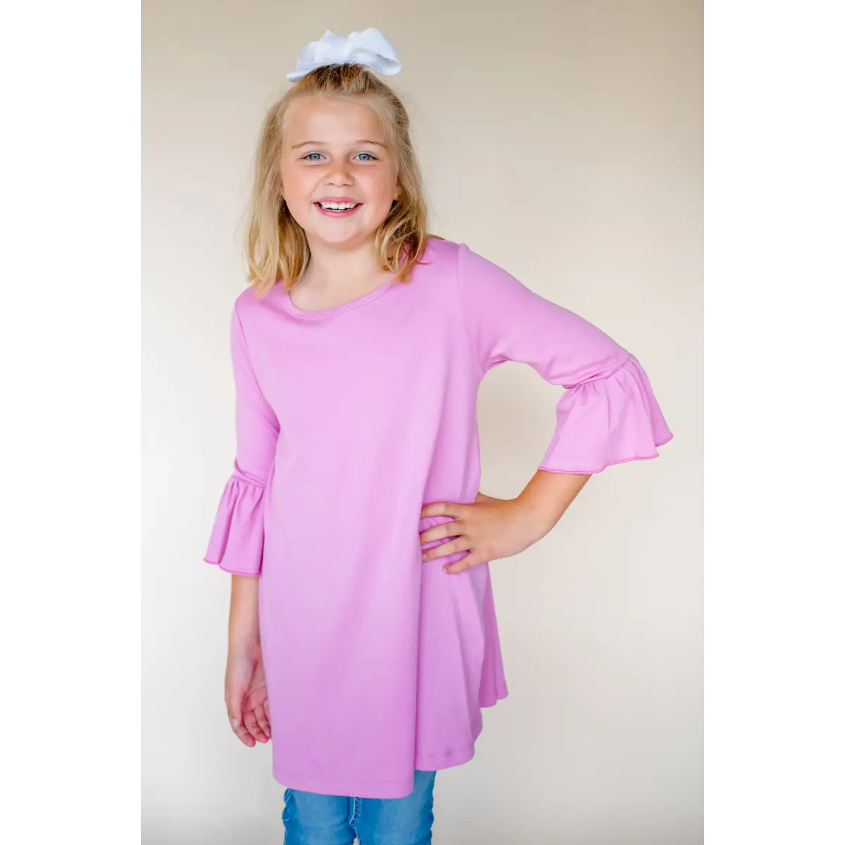 Girl’s Bell Sleeve Tunics - Rose / 12M - ARB Blanks