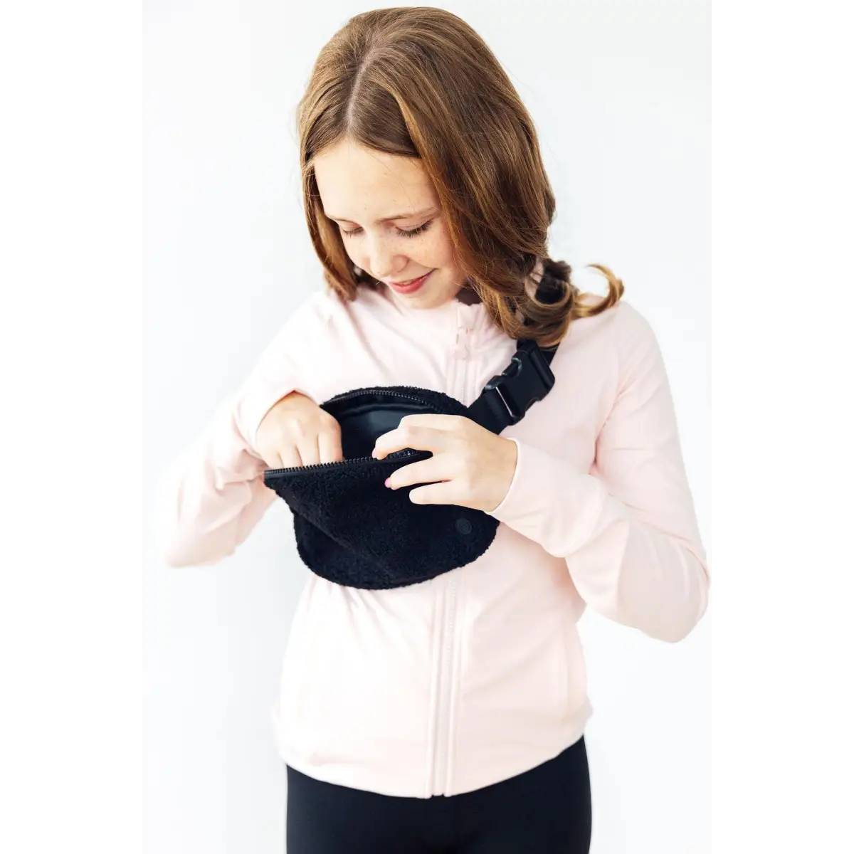 Girls Belt Bag - Black Fleece - Mila & Rose ®