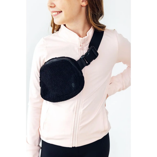 Girls Belt Bag - Black Fleece - Mila & Rose ®