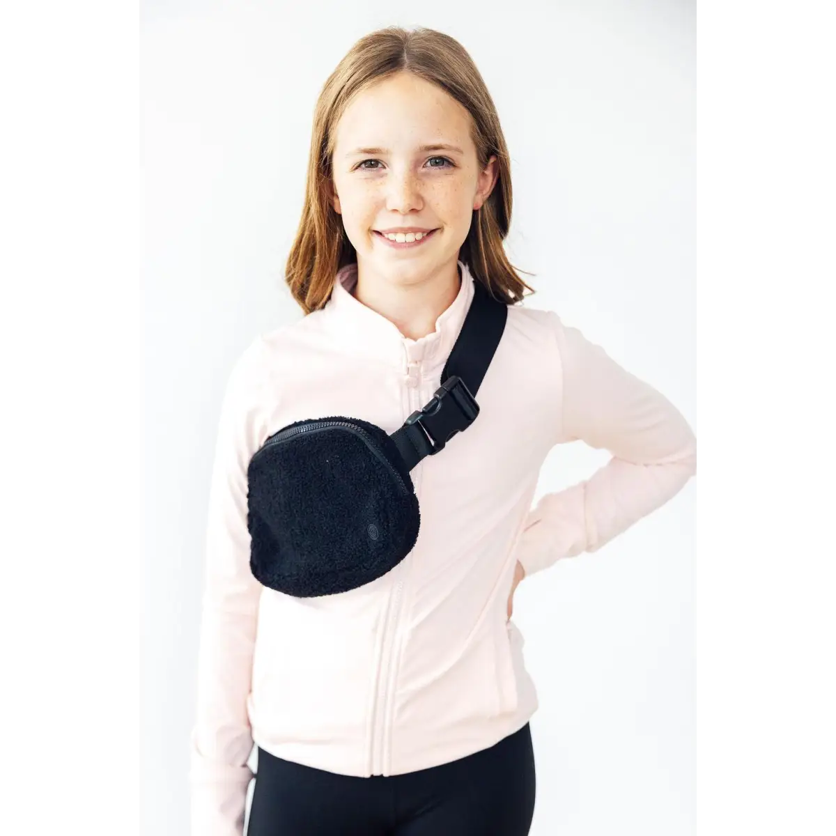 Girls Belt Bag - Black Fleece - Mila & Rose ®