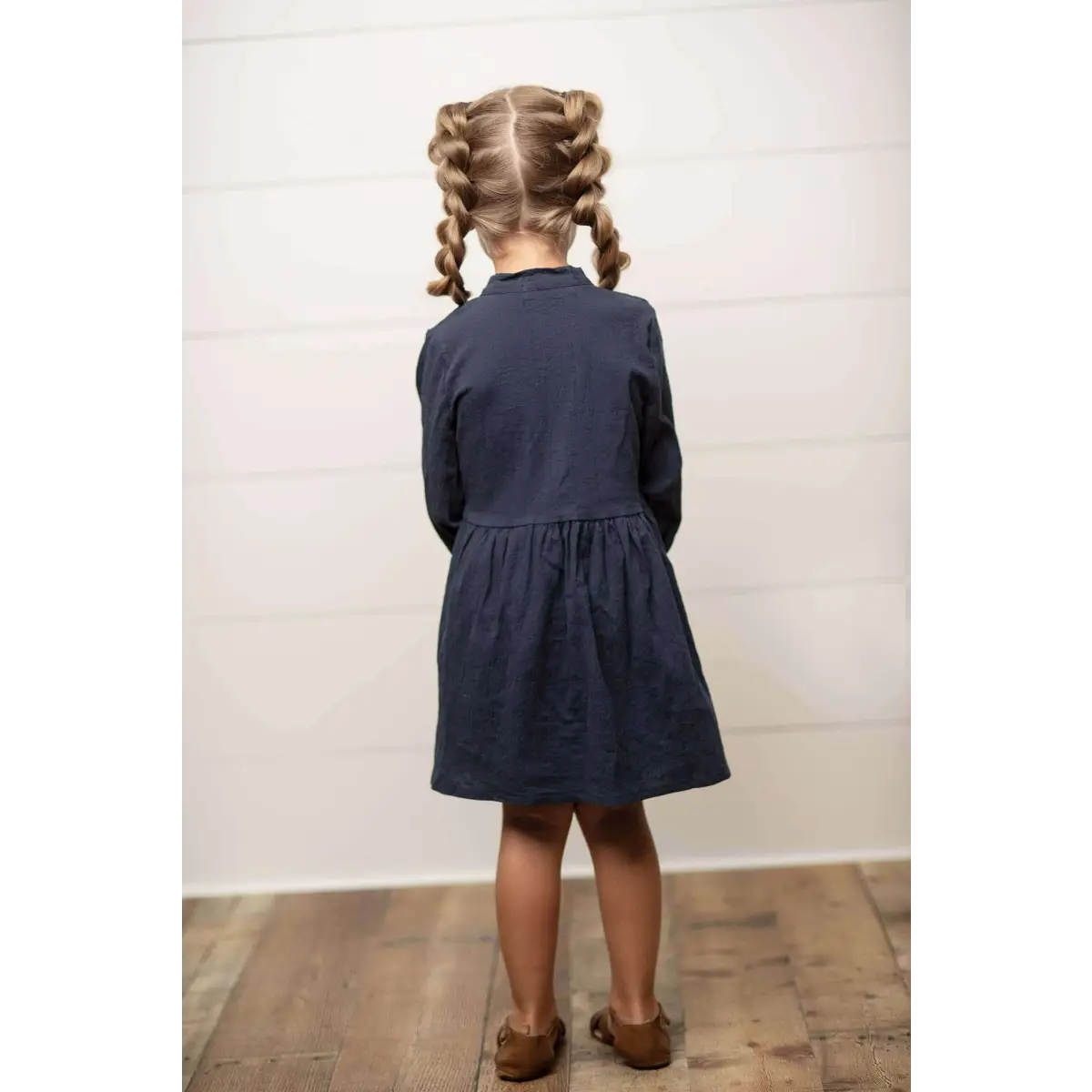 Girls Classic Navy Blue Bow Dress - 12 - Wren & James