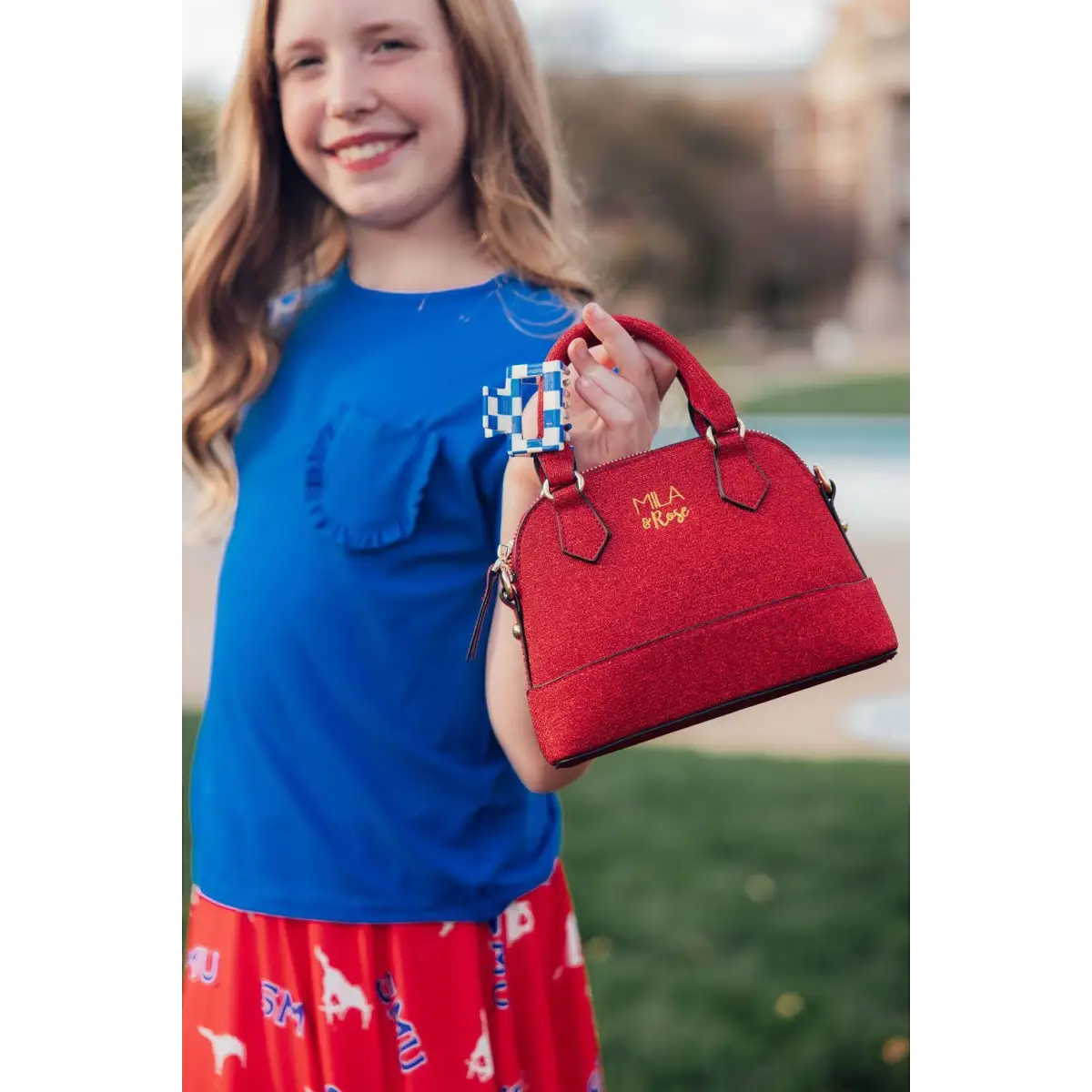 Girl’s Crossbody Purse - Red Shimmer - Mila & Rose ®