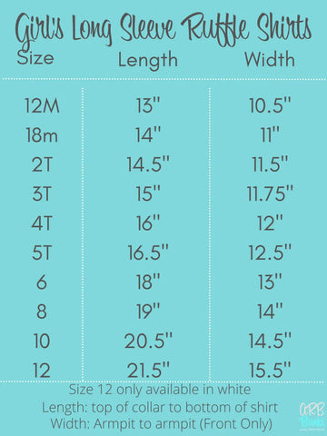 Girl’s Long Sleeve Ruffle Shirt - ARB Blanks