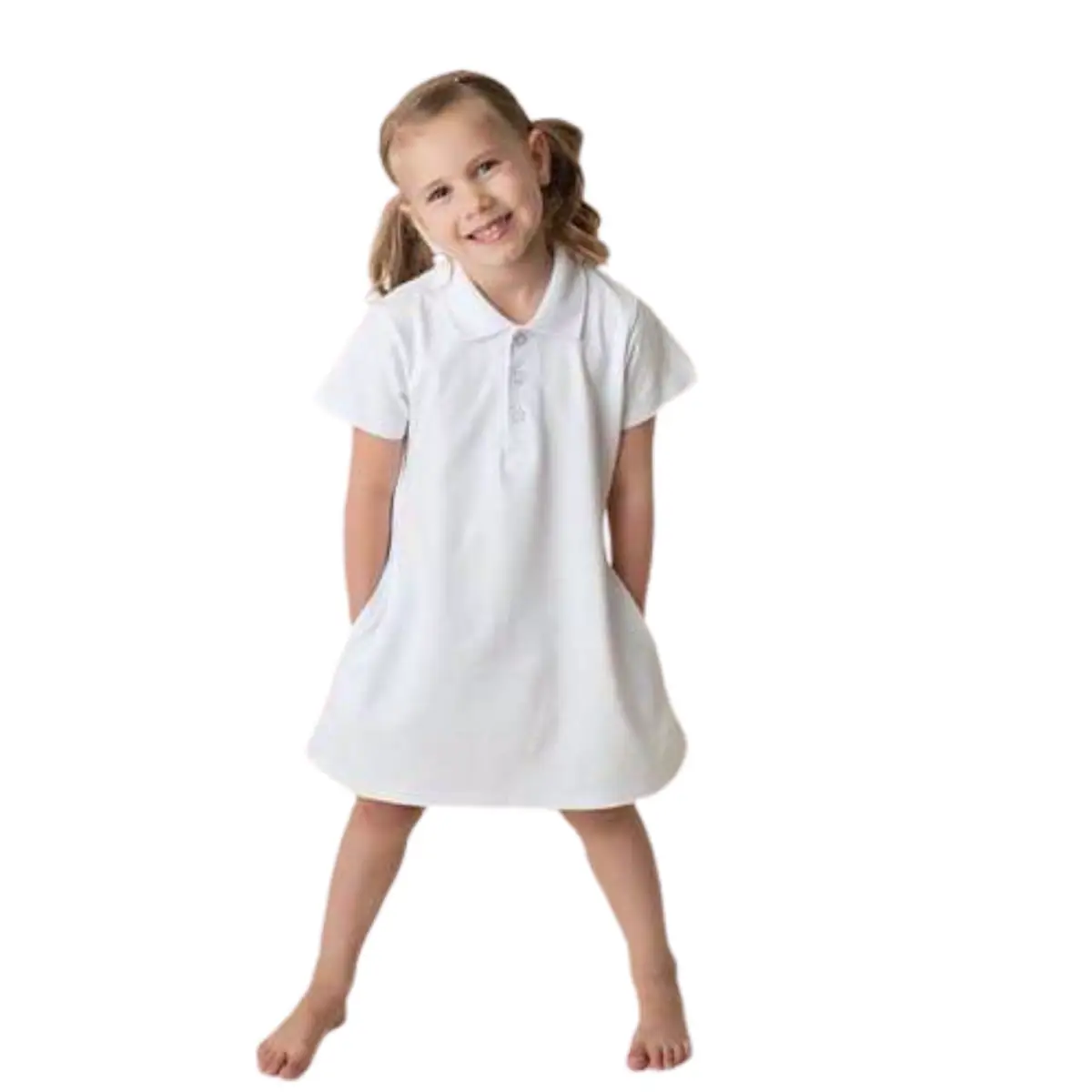 Girl’s Short Sleeve Polo Dress with Pockets - ARB Blanks