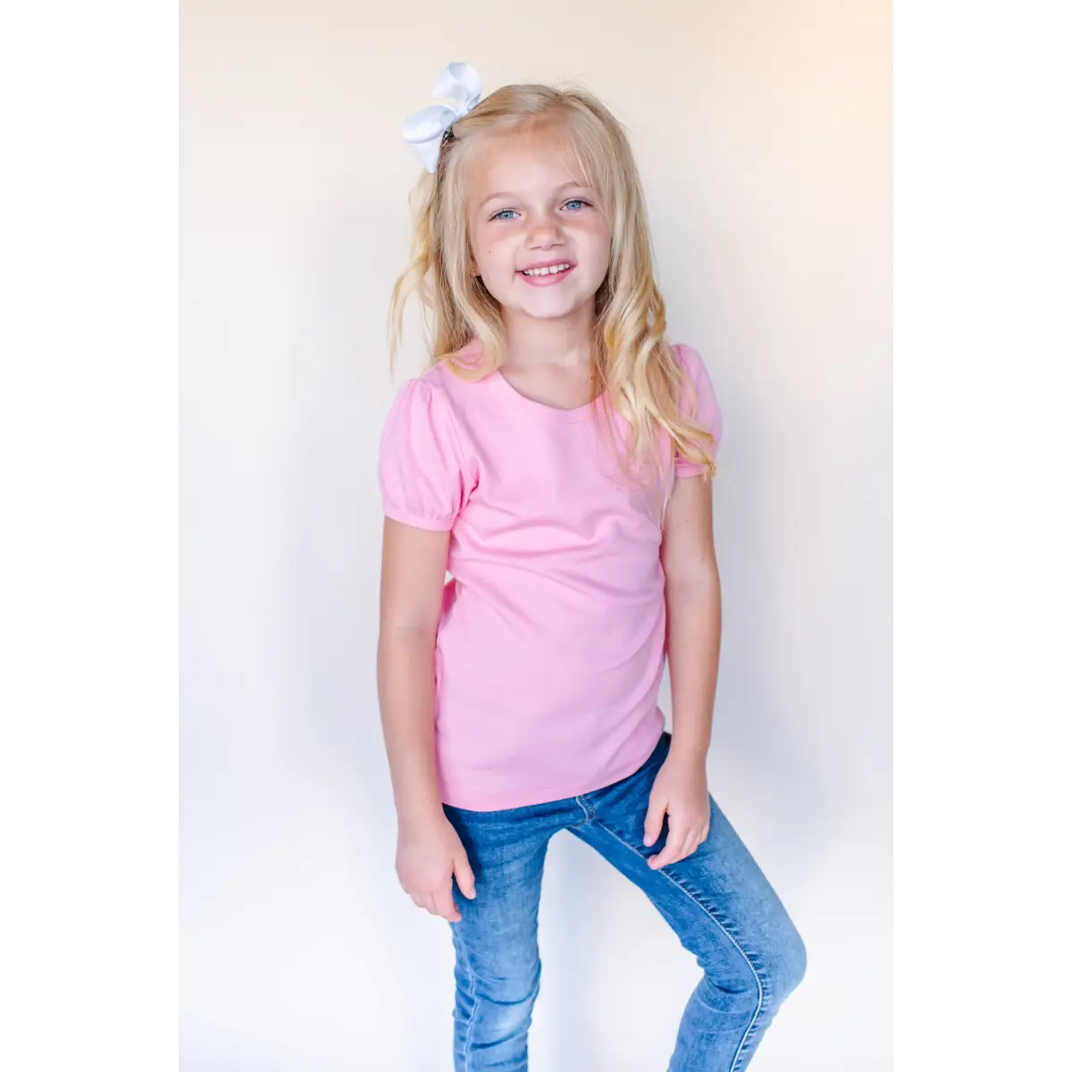 Girl’s Short Sleeve Puff Shirts - Bubble Gum Pink / 12M - ARB Blanks