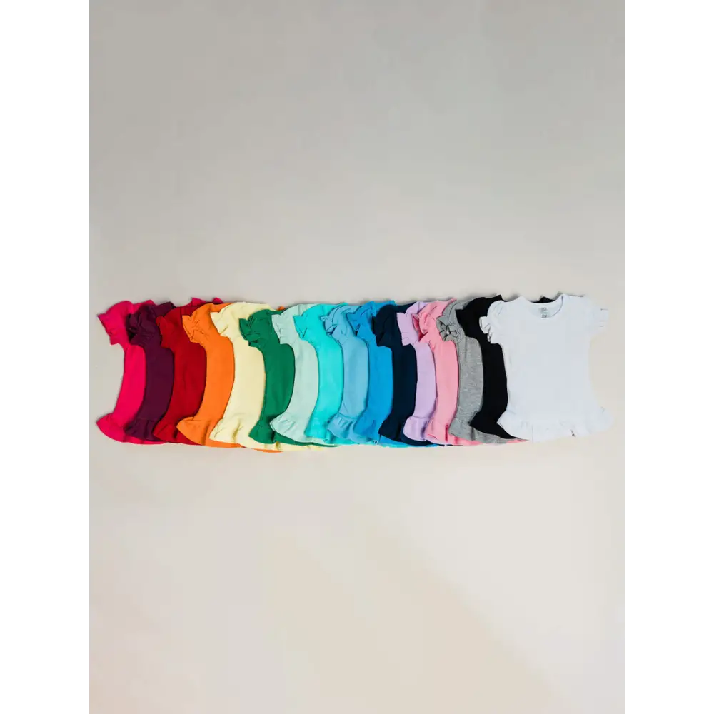 Girl’s Short Sleeve Ruffle Shirt (12M-Toddler) - ARB Blanks