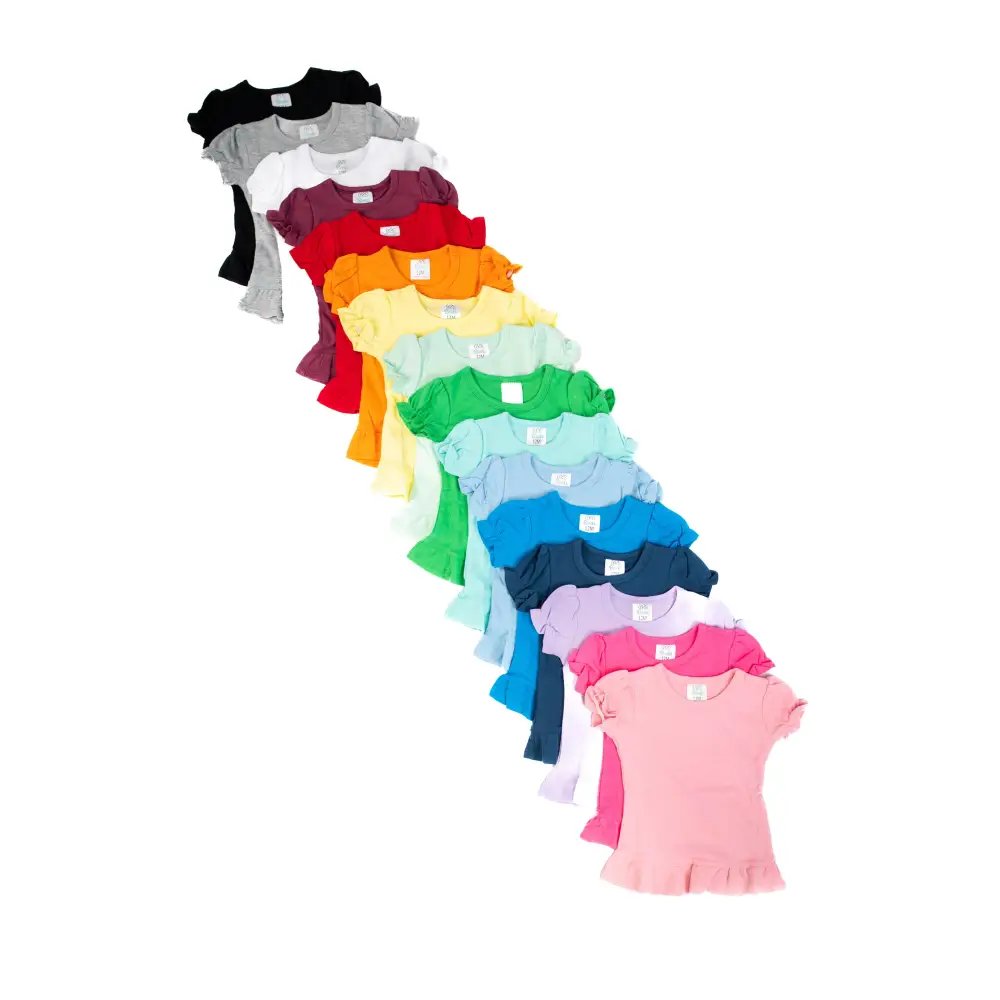 Girl’s Short Sleeve Ruffle Shirt (12M-Toddler) - ARB Blanks