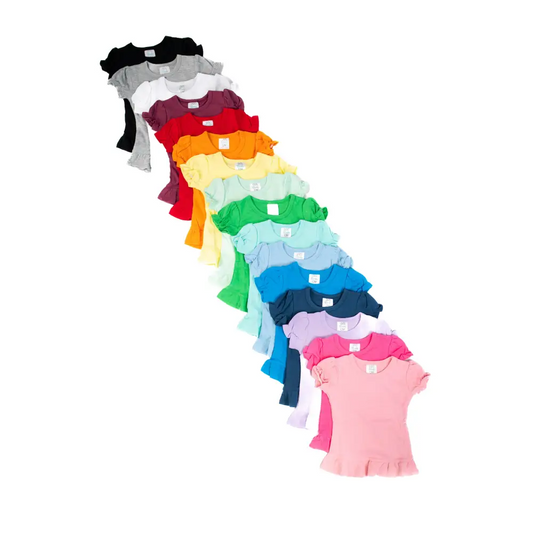 Girl’s Short Sleeve Ruffle Shirt (12M-Toddler) - ARB Blanks